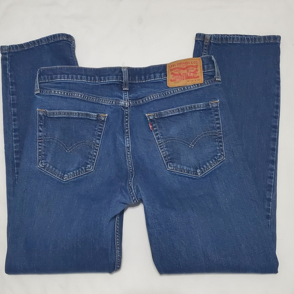 Levi's 514 Straight Fit Jeans Stretch 34 Waist - Picture 8 of 9